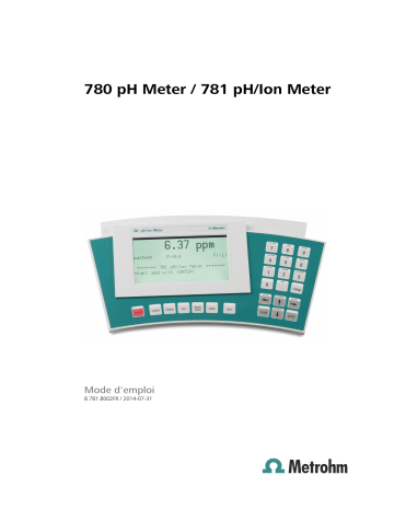 781 pH/Ion Meter | Metrohm 780 pH Meter Manuel du propriétaire | Fixfr