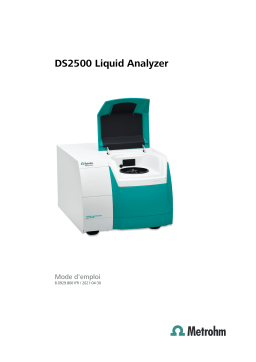 Metrohm NIRS DS2500 Polyol Analyzer Manuel du propriétaire