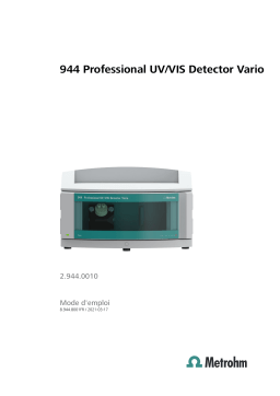 Metrohm 944 Professional UV/VIS Detector Vario Manuel du propriétaire