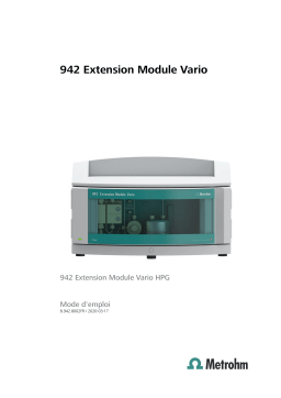 Metrohm 942 Extension Module Vario HPG Manuel du propriétaire