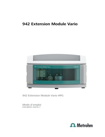 Metrohm 942 Extension Module Vario HPG Manuel du propriétaire | Fixfr