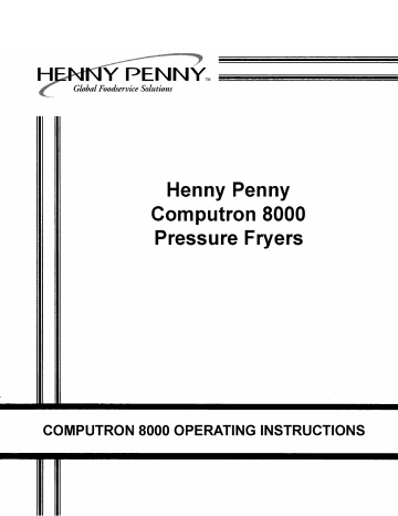 Henny Penny C8000 Manuel utilisateur | Fixfr