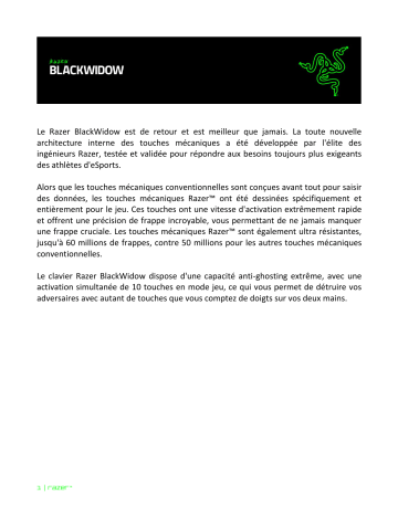 Razer BlackWidow 2014 Keyboard Mode d'emploi | Fixfr