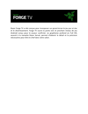 Razer Forge TV | RZ16-0128x Mode d'emploi | Fixfr