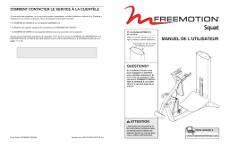 FreeMotion GZFM6010 FM SQUAT BENCH Manuel utilisateur