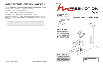 FreeMotion GZFM6010 FM SQUAT BENCH Manuel utilisateur | Fixfr