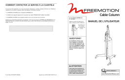 FreeMotion GZFM6016 FM CABLE COLUMN SILV BENCH Manuel utilisateur