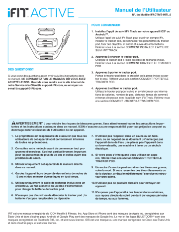 iFit IFACTIVE-INTL iFit Active Manuel utilisateur | Fixfr