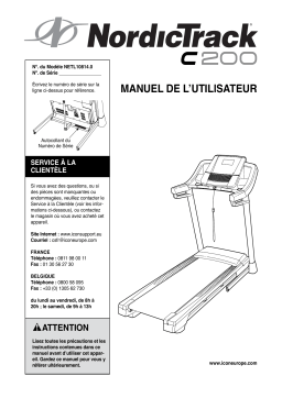 NordicTrack NETL10814 162018 C200 TREADMILL Manuel utilisateur