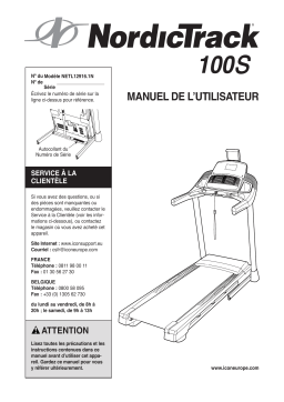 NordicTrack NETL12916n 100S TREADMILL Manuel utilisateur