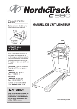 NordicTrack NETL14716 C 990 TREADMILL Manuel utilisateur