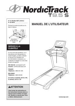 NordicTrack NETL14819 T9.5 S TREADMILL Manuel utilisateur