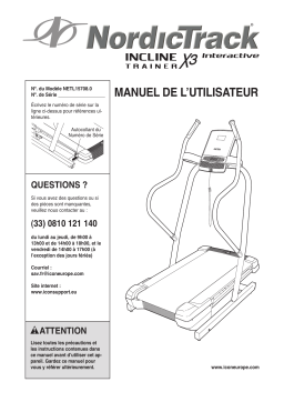 NordicTrack NETL15708 INCLINE TREADMILL Manuel utilisateur