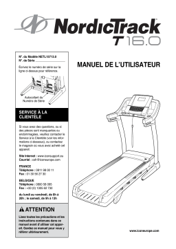 NordicTrack NETL15713 452380 T16 TREADMILL Manuel utilisateur