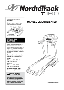 NordicTrack NETL15714 T16.0 TREADMILL Manuel utilisateur