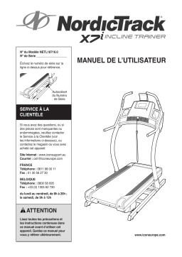 NordicTrack NETL18716 X7I Interactive TREADMILL Manuel utilisateur