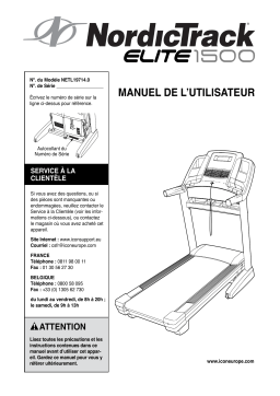 NordicTrack NETL19714 452385 Elite 1500 TREADMILL Manuel utilisateur