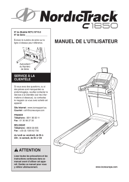 NordicTrack NETL19716 C 1650 TREADMILL Manuel utilisateur