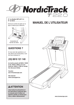 NordicTrack NETL22711 T 22.0 TREADMILL Manuel utilisateur