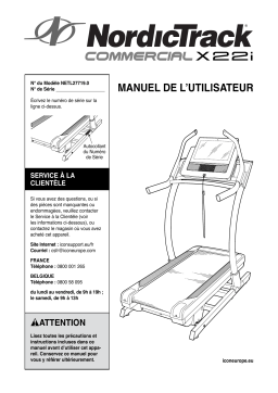 NordicTrack NETL27719 X22i TREADMILL Manuel utilisateur