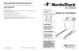 NordicTrack NETL9013 E3100 TREADMILL Manuel utilisateur
