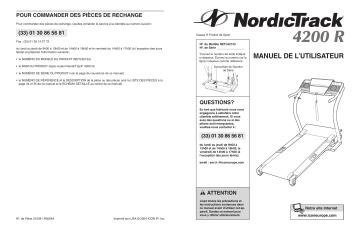 NordicTrack NETL9213 4200R TREADMILL Manuel utilisateur | Fixfr