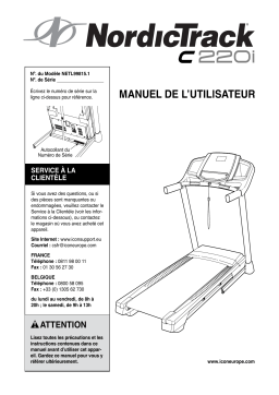 NordicTrack NETL99815 C220i TREADMILL Manuel utilisateur