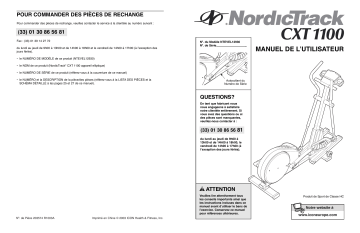 NordicTrack NTEVEL1293 CXT 1100 ELLIPTICAL Manuel utilisateur | Fixfr