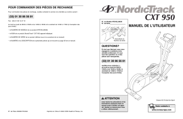 NordicTrack NTEVEL5903 CXT 950 ELLIPTICAL Manuel utilisateur | Fixfr