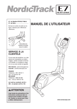 NordicTrack NTEVEL77909 1653587 E7 ZL ELLIPTICAL Manuel utilisateur