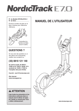 NordicTrack NTEVEL87910 E 7.0 ELLIPTICAL Manuel utilisateur