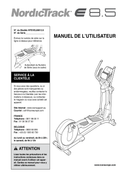 NordicTrack NTEVEL88012 E 8.5 ELLIPTICAL Manuel utilisateur