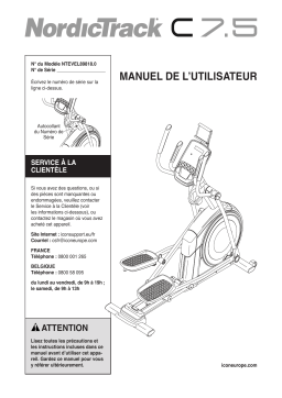 NordicTrack NTEVEL89818 C7.5 ELLIPTICAL Manuel utilisateur