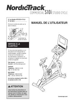 NordicTrack NTEVEX14718 S10 i Studio Bike Exercise Bike Manuel utilisateur