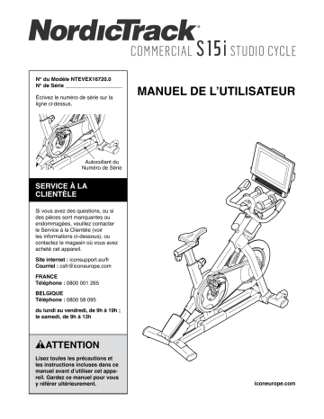 NordicTrack NTEVEX16720 S15I STUDIO CYCLE BIKE Manuel utilisateur | Fixfr