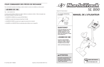 NordicTrack NTEVEX7983 SL800 BIKE Manuel utilisateur | Fixfr