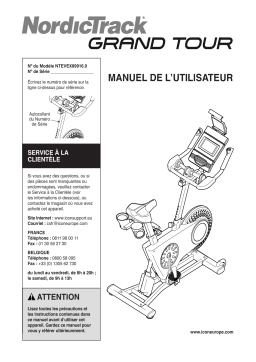 NordicTrack NTEVEX89916 Grand Tour BIKE Manuel utilisateur