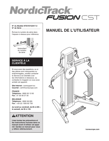 NordicTrack NTEVSY22917 Fusion CST SYSTEM Manuel utilisateur | Fixfr