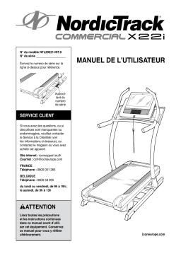 NordicTrack NTL29221-INT Commercial X22i TREADMILL Manuel utilisateur