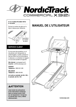 NordicTrack NTL39221-INT Commercial X32i TREADMILL Manuel utilisateur