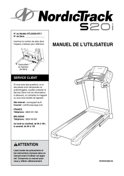 NordicTrack NTL59520-INT S 20i TREADMILL Manuel utilisateur