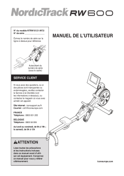 NordicTrack NTRW10121-INT RW600 ROWER Manuel utilisateur