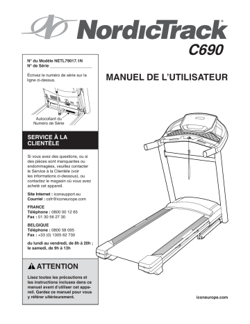 NordicTrack NETL79017n C690 TREADMILL Manuel utilisateur | Fixfr