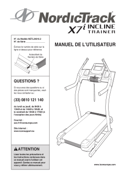 NordicTrack NETL24810 1650371 X7i TREADMILL Manuel utilisateur