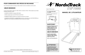 NordicTrack NETL0991 EXP 1000 TREADMILL Manuel utilisateur | Fixfr