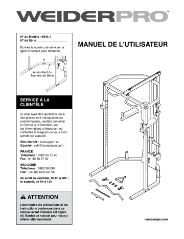 Weider 14933 BENCH Manuel utilisateur | Fixfr