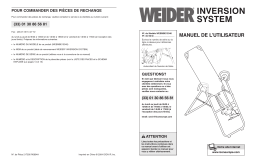 Weider WEEMBE1334 INVERSION FLEX BENCH Manuel utilisateur