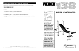 Weider WEEMBE7130 138 BENCH Manuel utilisateur