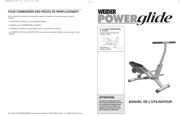 Weider WEEMCR4406 POWERGLIDE ELLIPTICAL Manuel utilisateur | Fixfr