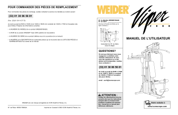 Weider WEEMSY6042 VIPER SYSTEM Manuel utilisateur | Fixfr